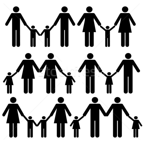 Gay family icons Stock photo © soleilc