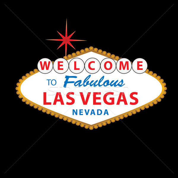 Bun venit Las Vegas semna fabulos Nevada lumini Imagine de stoc © soleilc