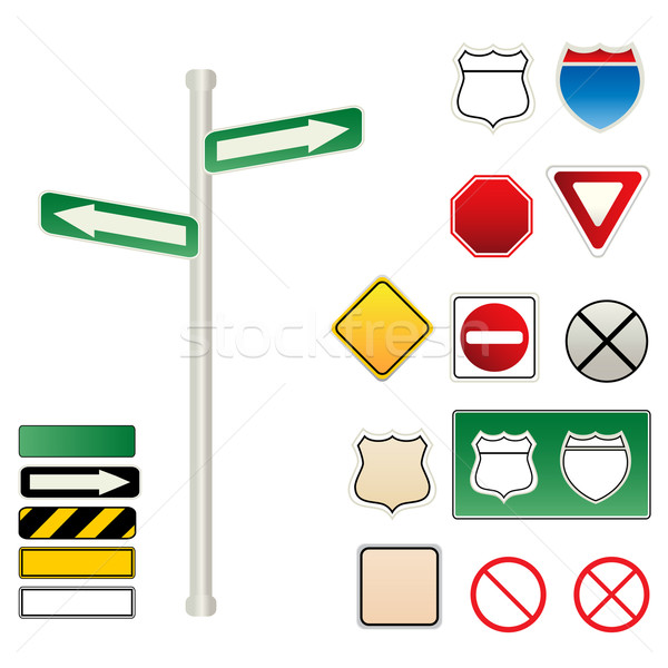 Traffic and road signs Stock photo © soleilc