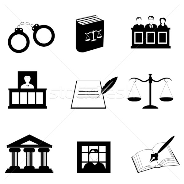 правосудия правовой иконки прав книга Сток-фото © soleilc