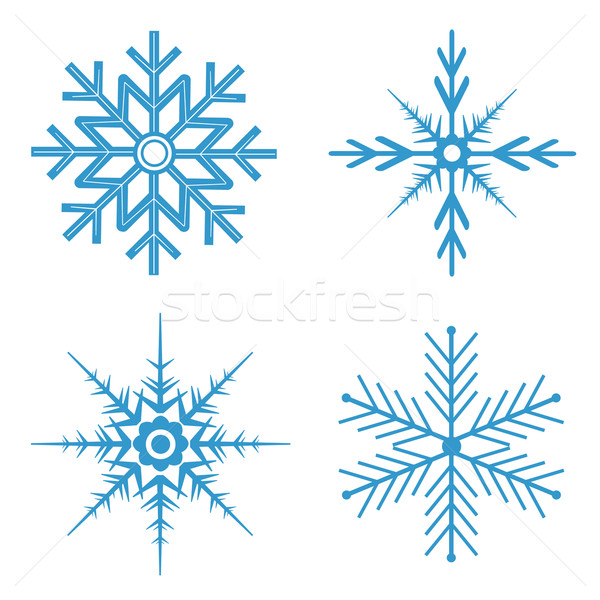 Bleu flocons de neige hiver temps glace [[stock_photo]] © soleilc