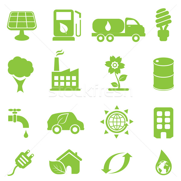 Ecology icon set Stock photo © soleilc