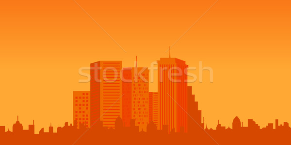 Urban buildings at sunset Stock photo © soleilc