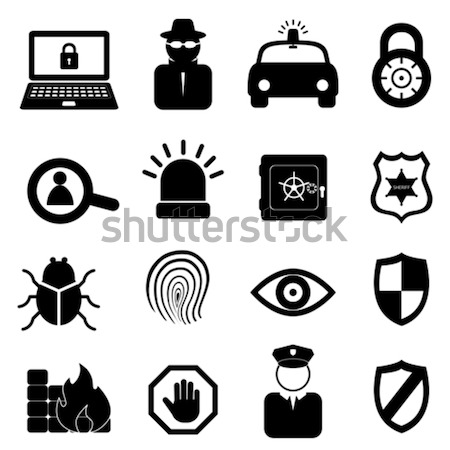 Security and safety icon set Stock photo © soleilc
