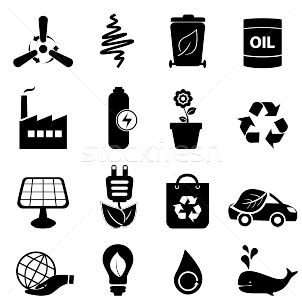 Clean energy and environment icons Stock photo © soleilc