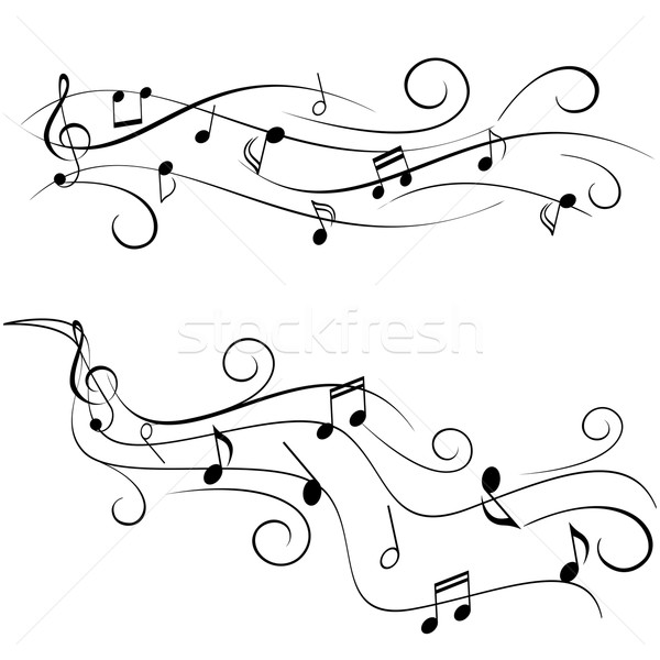 Stock photo: Music notes on staff