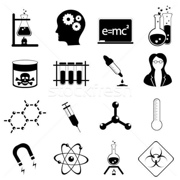 Science icon set Stock photo © soleilc