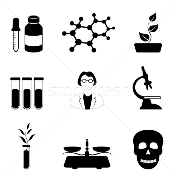 Science, biology and chemistry icon set Stock photo © soleilc