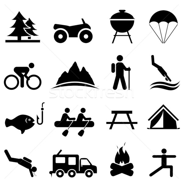 Leisure and recreation icons Stock photo © soleilc