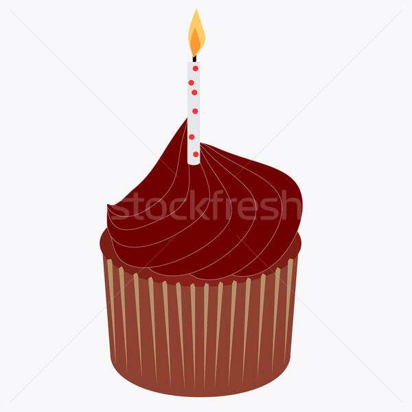 Chocolat délicieux anniversaire bougie [[stock_photo]] © soleilc