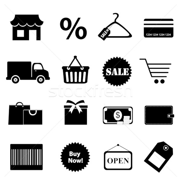 Shopping related icon set Stock photo © soleilc