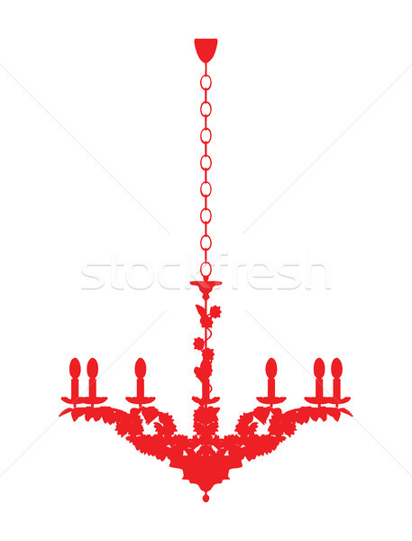 Silhouette of luxury chandelier Stock photo © sommersby