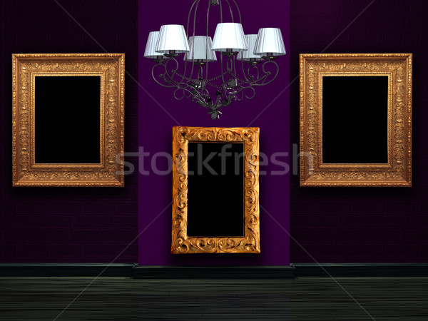 Empty wall with luxury chandelier Stock photo © sommersby