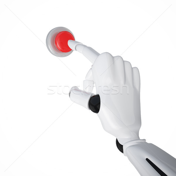 ボタン ロボットの 手 プッシング ストックフォト © sommersby