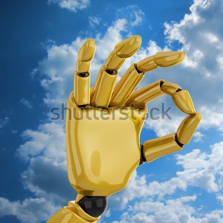 Gold robotic hand giving the 'okay' sign Stock photo © sommersby