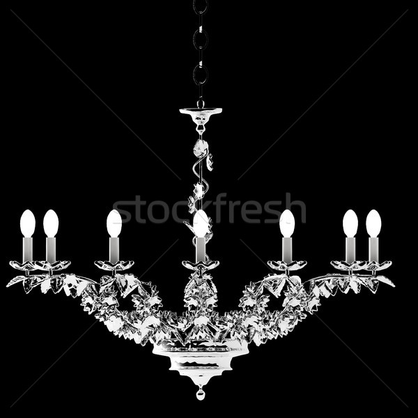 Luxus Kronleuchter isoliert weiß stieg Stock foto © sommersby