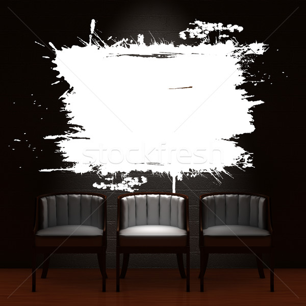 üç sandalye boş çerçeve karanlık minimalist Stok fotoğraf © sommersby
