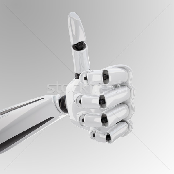 a 3d robotic hand with thumb up Stock photo © sommersby