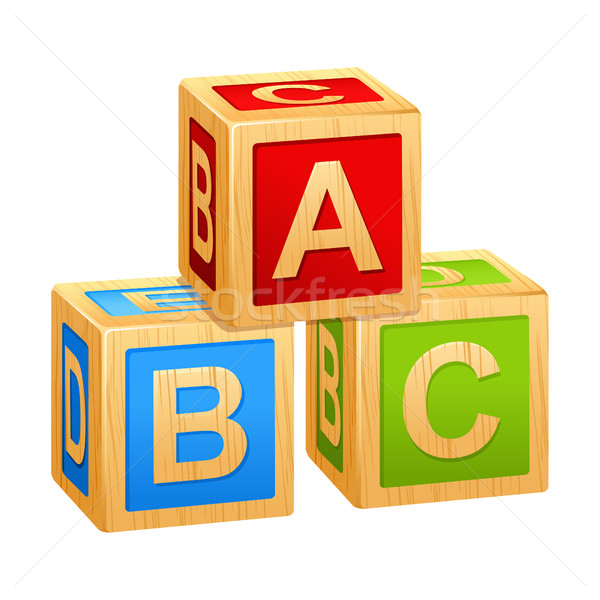 Alfabet cuburi litere copii educaţie cutie Imagine de stoc © sonia_ai