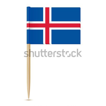 Islândia bandeira isolado branco assinar azul Foto stock © sonia_ai