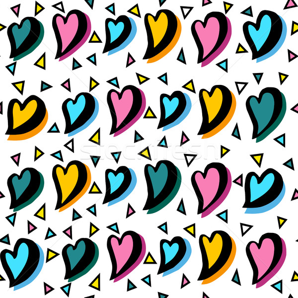 Herz Muster abstrakten Tapete Papier Stock foto © sonia_ai