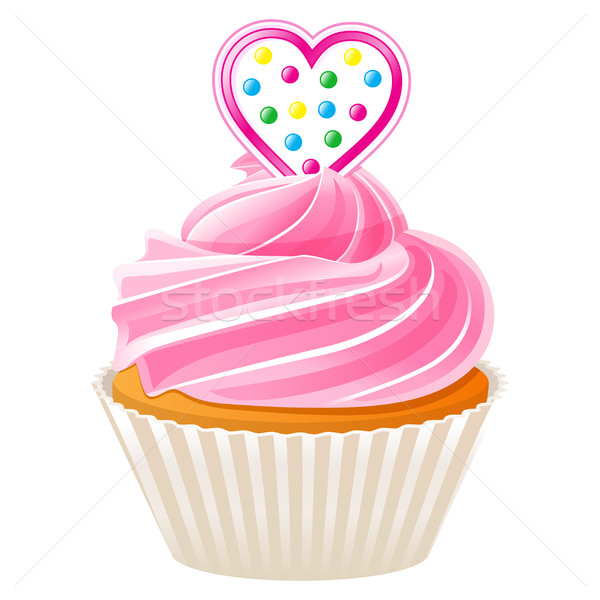 Roze hart bruiloft cake geschenk Stockfoto © sonia_ai