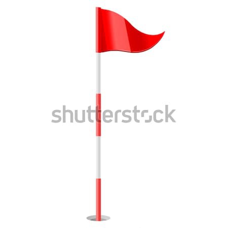 Rood golf vlag sport zomer veld Stockfoto © sonia_ai