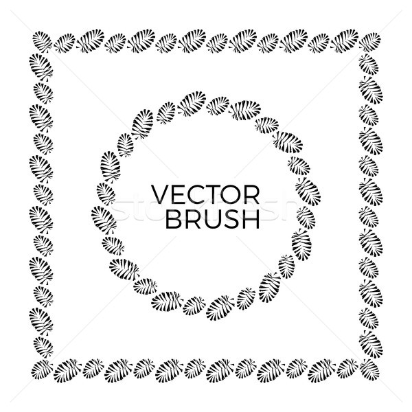 Pine cones vector seamless brush with inner and outer corner til Stock photo © sonia_ai