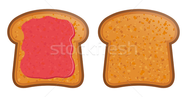 Stock foto: Toast · Marmelade · Frühstück · weiß · Bäckerei · Vektor