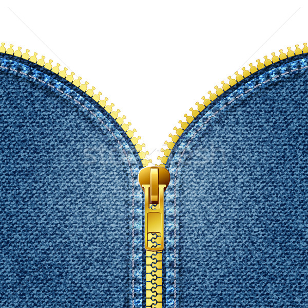 Zipper open on denim texture Stock photo © sonia_ai