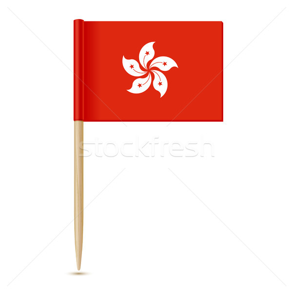 Hongkong zászló izolált fehér terv piros Stock fotó © sonia_ai