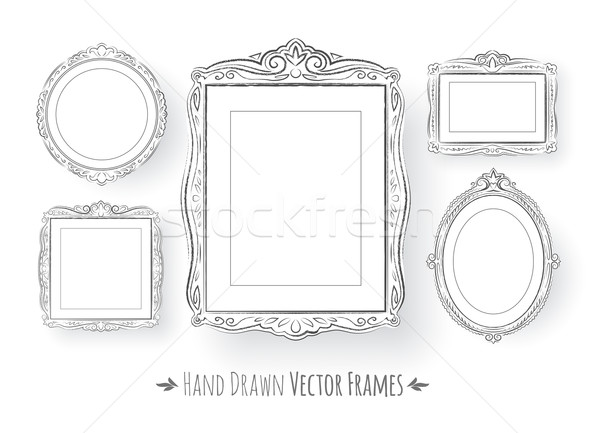 Vintage baroque frames set. Stock photo © Sonya_illustrations