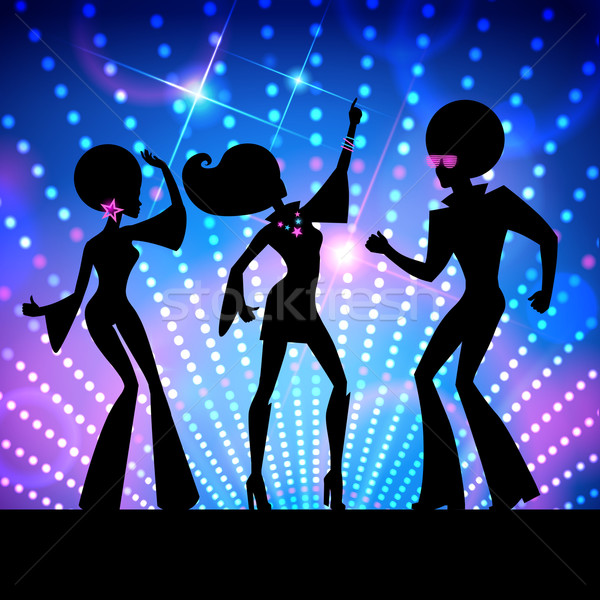 Dancing people and disco lights. Stock photo © Sonya_illustrations