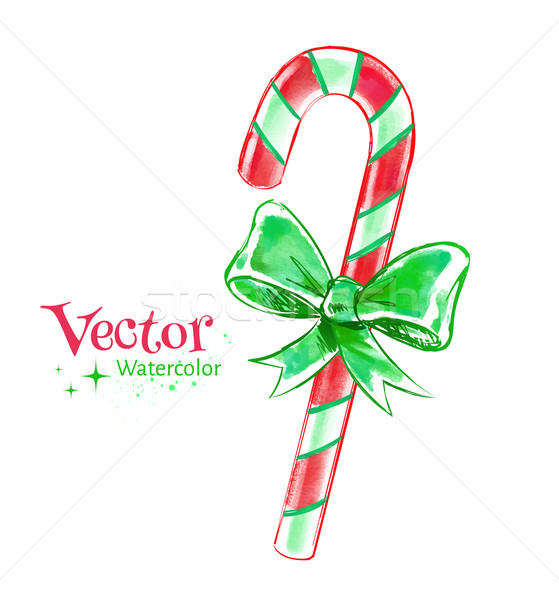 [[stock_photo]]: Noël · bonbons · canne · vecteur · couleur · pour · aquarelle · illustration