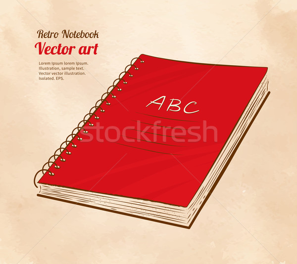 школы ноутбук красный Vintage фон образование Сток-фото © Sonya_illustrations
