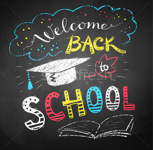  Welcome Back to School poster Stock photo © Sonya_illustrations