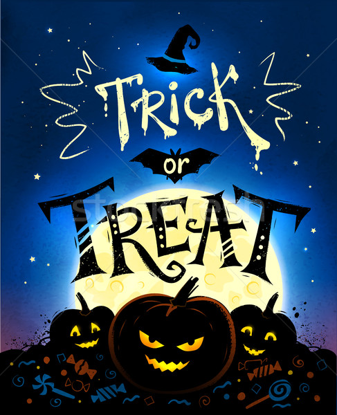 трюк Хэллоуин плакат полнолуние Сток-фото © Sonya_illustrations