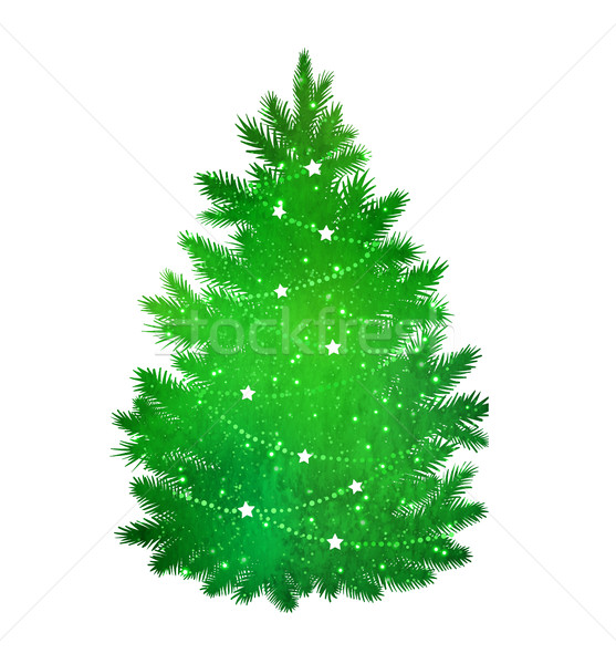 綠色 側影 聖誕樹 白 樹 背景 商業照片 © Sonya_illustrations