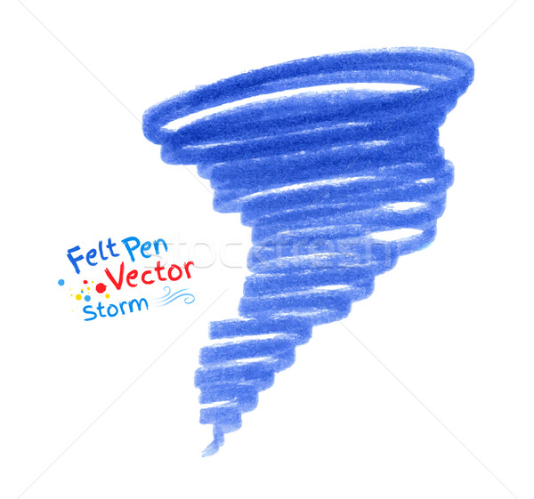 Kind Zeichnung Hurrikan Vektor Stift abstrakten Stock foto © Sonya_illustrations