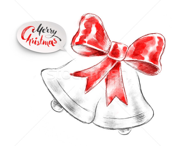 Illustration Noël dessinés à la main crayon couleur pour aquarelle art Photo stock © Sonya_illustrations