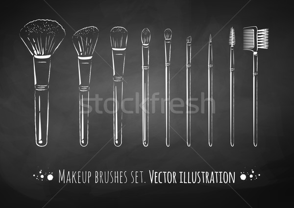 Makeup brushes kit.  Stock photo © Sonya_illustrations