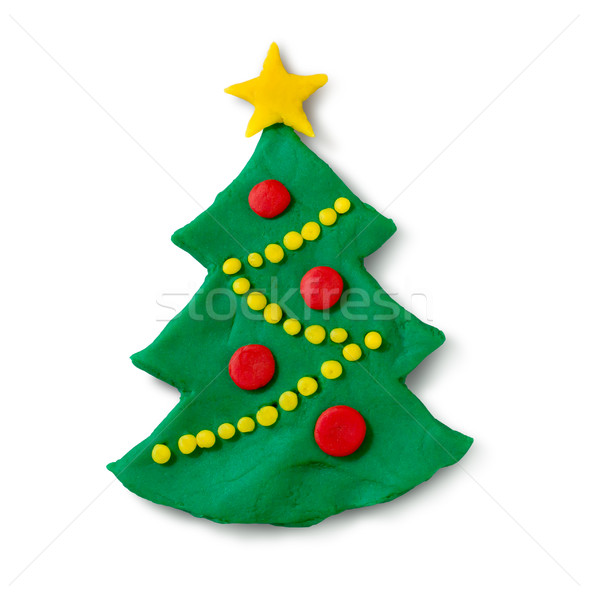 ストックフォト: 図 · クリスマスツリー · 手 · 影 · 白 · 星