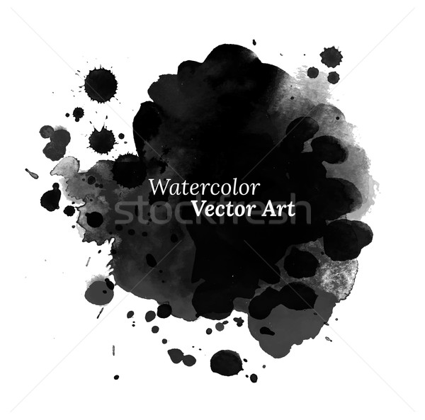 Abstract black watercolor texture.  Stock photo © Sonya_illustrations