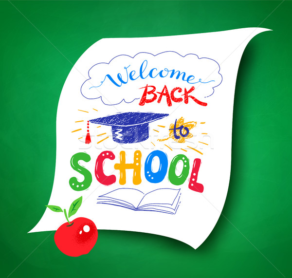 Welcome Back to School lettering Stock photo © Sonya_illustrations