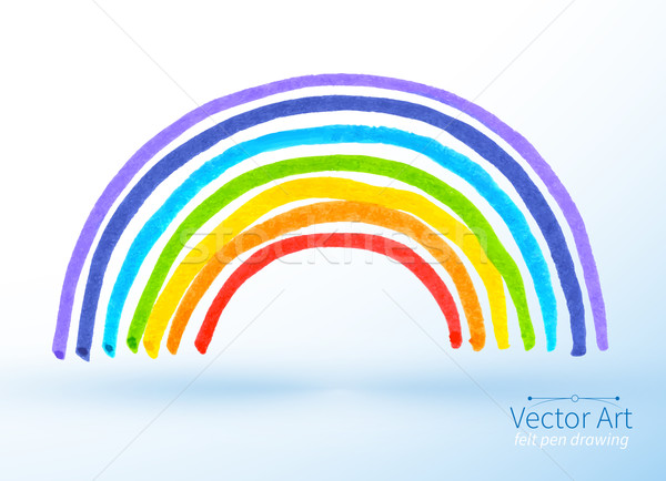 Childlike drawing of rainbow. Stock photo © Sonya_illustrations
