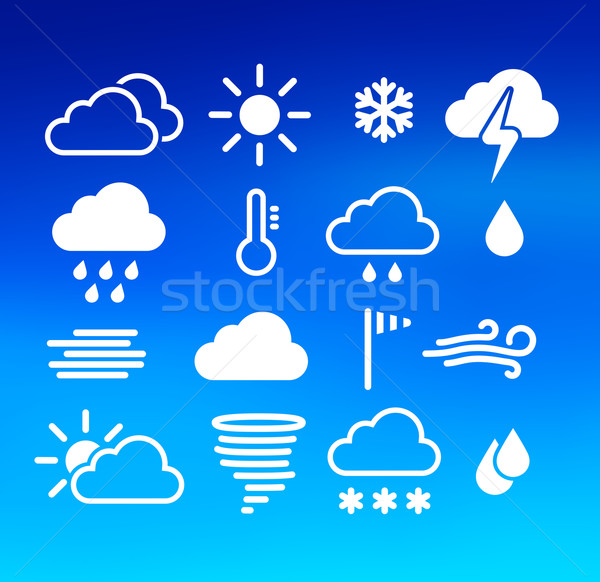 Stock photo: Weather icons set. 