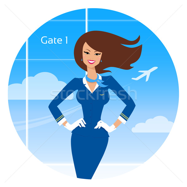 Smiling stewardess.  Stock photo © Sonya_illustrations