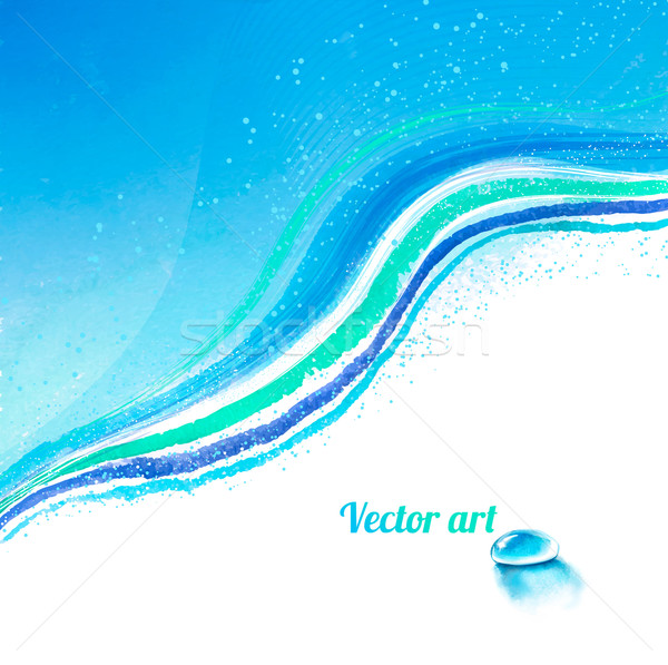 Wassertropfen Wasserfarbe Wasser Papier malen Kunst Stock foto © Sonya_illustrations