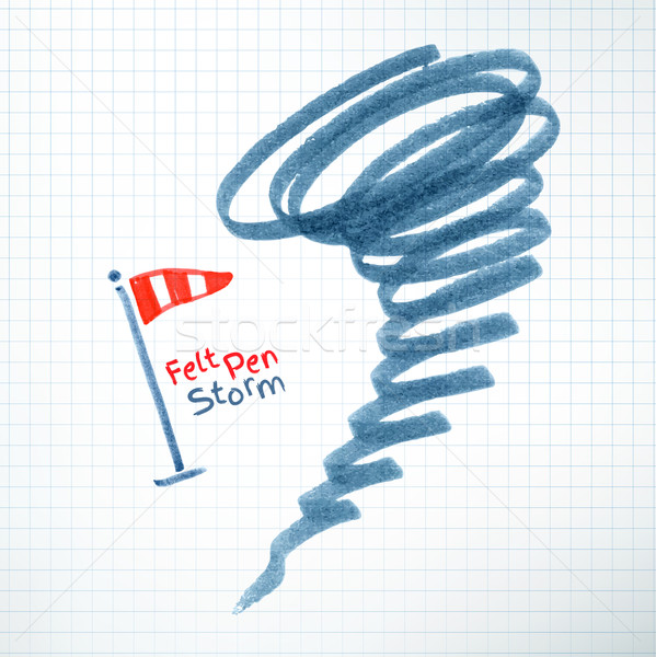 Pluma dibujo huracán cuaderno papel Foto stock © Sonya_illustrations