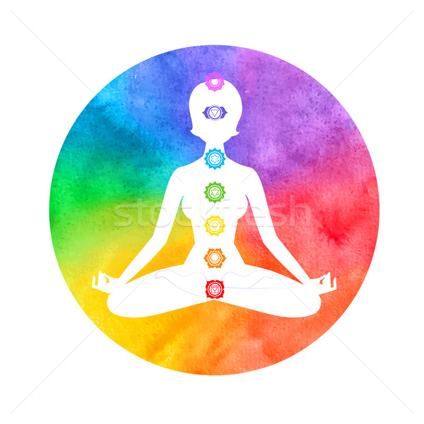 Meditation, aura and chakras.  Stock photo © Sonya_illustrations